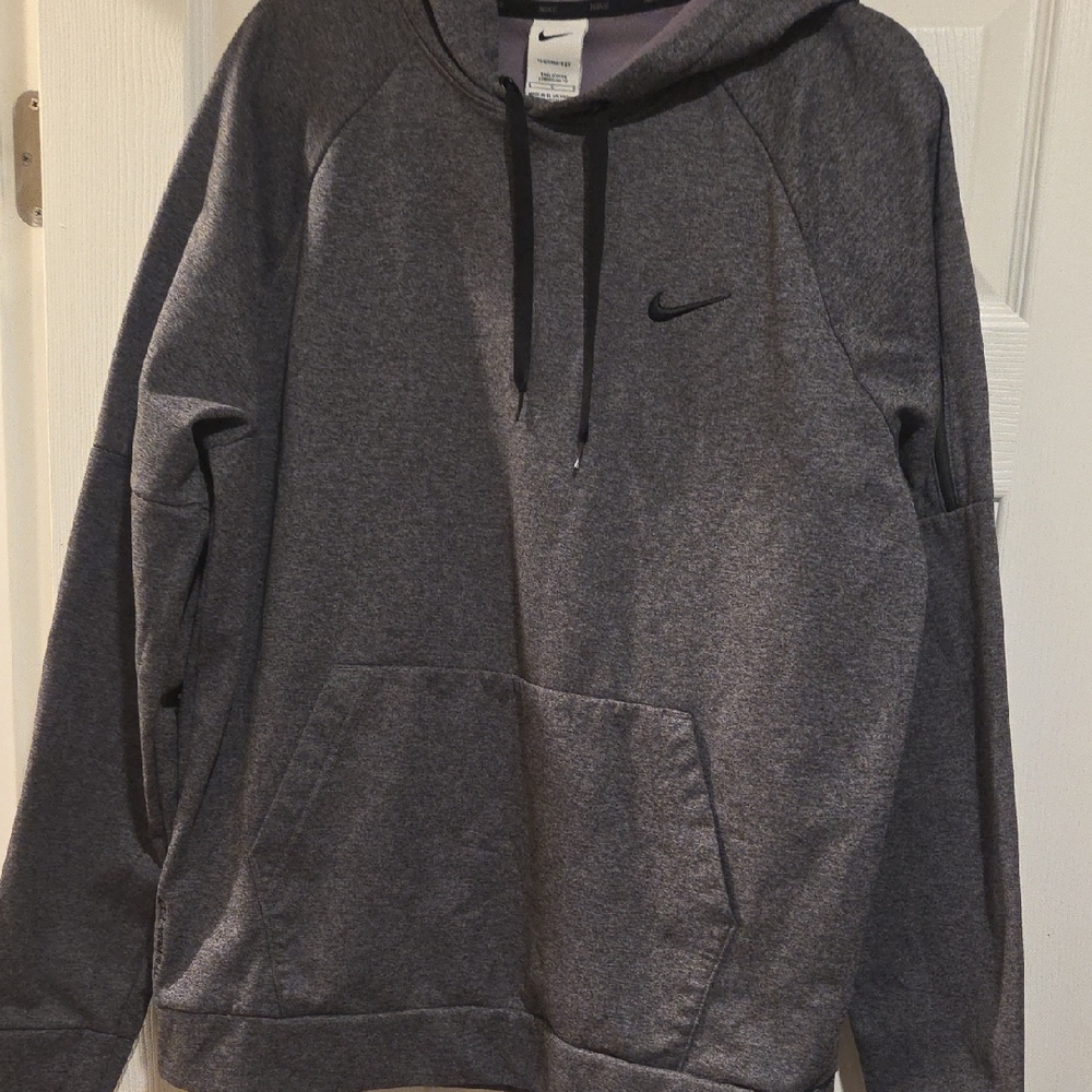 Nike Mens Gray Hooded Sweatshirt Therma Fit